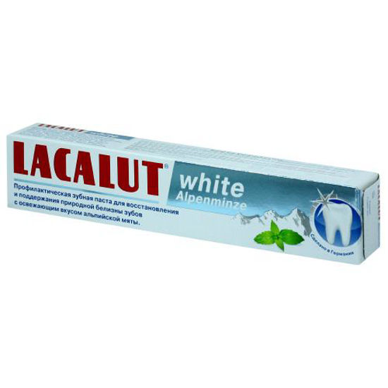 Зубна паста Lacalut white (Лакалут вайт) альпійська м’ята alpenminze 75мл